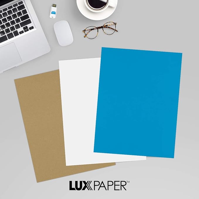 LUXPaper 8.5" x 11" Cardstock | Letter Size | Pool Blue | 100lb. Cover (183lb. Text) | 50 Qty