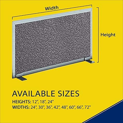 OBEX Acoustical Free Standing Privacy Screen, Cubicle Accessories Desk Privacy Panel, Desk Dividers for Office, Office Furniture Partitions Portable Sound Proof Dividers, 12" x 24", Graphite