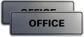 Signs ByLITA Standard Office Sign - Professional Business Signage - Easy to Install (Brushed Silver) - Large2 Pack