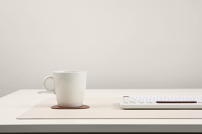 NODITO Dual-Sided Leather Desk Pad,Blotter for Laptop Computer,Mouse Pad,Writing,Drawing,Arts and Craft Mat (17"x35", Beige/Brown)