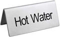 New Star Foodservice Stainless Steel Table Tent Sign (Silver (Hot Water), 3"x 1.5" (Set of 2))