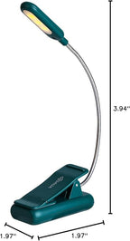 VAVOFO Rechargeable Book Light for Reading in Bed Kids, 7 LED Reading Light with 9-Level Warm Cool White Daylight, Eye Care Lamp with Power Indicator for Bookworms (Green)