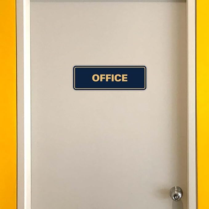 Signs ByLITA Standard Office Sign - Professional Business Signage - Easy to Install (Red/Yellow) - Large 1 Pack