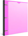 INFUN 1 Inch Telescoping 3 Ring Binder - 1PCS,Flexible Round Binder with Customizable Front Cover and Clear Catalog Pocket, 1 Inch Rings, 225 Sheet Capacity-Pink