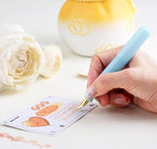 czxwyst Majohn Wancai 2.0 Mini Pocket-Size Eyedropper Fountain Pen (EF Nib 0.38mm, Mint Blue)