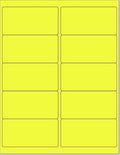 8-1/2 x 11 Neon Color High Light Fluorescent Labels for Laser & Inkjet Printer (Yellow Fluorescent, 4 x 2-10 Per Page | 1000 Labels)