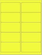 8-1/2 x 11 Neon Color High Light Fluorescent Labels for Laser & Inkjet Printer (Yellow Fluorescent, 4 x 2-10 Per Page | 1000 Labels)