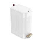 BETHEBEST Bathroom Trash Can with Lid,Soft Close,Step Pedal,4 Gallon/15Liter Small Gargebe Can with Removable Inner Bucket,Stainless Steel Trash Can for Bathroom,Office,Bedroom(White)