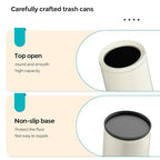 YOJIA 2.6 Gallon/10L White Trash Can,Open Top Metal Waste Basket, Modern,Elegant Garbage Can,Under The Table Trash Bin,for Bathroom,Bedroom,Living Room,Kitchen,Office,Bank,Cafe(White 10L)