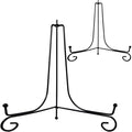 HENABLE 2PCS Premium Black Iron Plate Stands for Display 10 Inch, Decorative Solid Metal Plate Holders for Displaying, Mini Easel, Frame, Book, Card, Plaque, Bowl, Picture Stands for Display