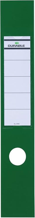 Durable Ordofix Self-Adhesive Spine Labels - Perfect for Lever Arch Files & Folders - Green - Pack of 10-60mm Width