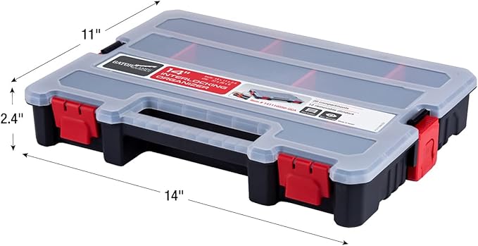 7-Pack Organizer Set – Multi-Size Storage Boxes with Removable Dividers – Hardware, Screw, Craft, and Small Parts Case System for Garage, Workshop, or On-the-Go Kits