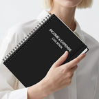 Heveboik Income & Expense Log Book - A5 Income and Expense Tracker for Small Business, Accounting Bookkeeping Tracking for Woman and Man, 5.8" x 8.3", Black