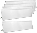 5 Pack 2" x 8" Aluminum Desk Name Plate Holders,Office Business Desk Sign Holder for Meeting Room or Other Business Event (Silver)