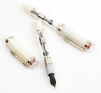 JINHAO 1935 Fountain Pen TIANDAO Series #8 Nib Ink Pen with Guitar-Shaped Clip and Ink Converter (M Nib 0.7mm, Ivory White)