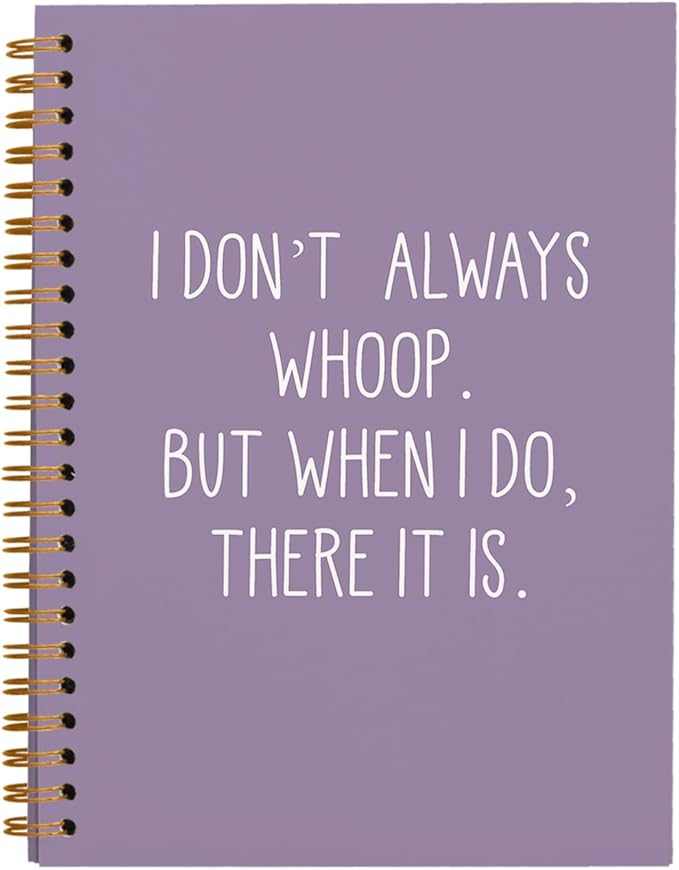hold fizz Funny Office Notebooks for Work, Sarcastic Gifts, I Don't Always Whoop Sign, Office Desk Accessories, Funny Journal, Office Supplies for Desk, Purple Spiral Notebook 5.5 x 8.3