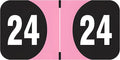 2024 Year Stickers, Doctor Stuff 2024 Chart Stickers, Pink/Black Color Coded, Arden Style, USA Made Year Labels for End Tab File Folders, 500/Roll, 1 Roll, 3/4" x 1-1/2"