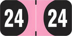 2024 Year Stickers, Doctor Stuff 2024 Chart Stickers, Pink/Black Color Coded, Arden Style, USA Made Year Labels for End Tab File Folders, 500/Roll, 1 Roll, 3/4" x 1-1/2"