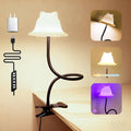 Rdzoko Clip On Light and Bed Reading Light, Clip on for Desk, Bedside Lamps for Dorm, College Dorm Room Essentials, Night Light for Kids Nursery, Multicolor LEDs, Adapter Included