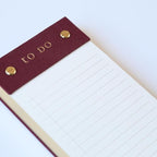 Graphique Post-Bound List Pad Luxe Collection, Perforated Sheets To-Do Notepad, Hardcover Binding, Gold Foil Embossing, 100 Pages, 4” x 9.75”, Taupe