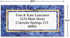 Granite & Gold Foil Border Return Address Labels - Set of 144 1-1/8" x 2-1/4" Self-Adhesive, Flat-Sheet Labels