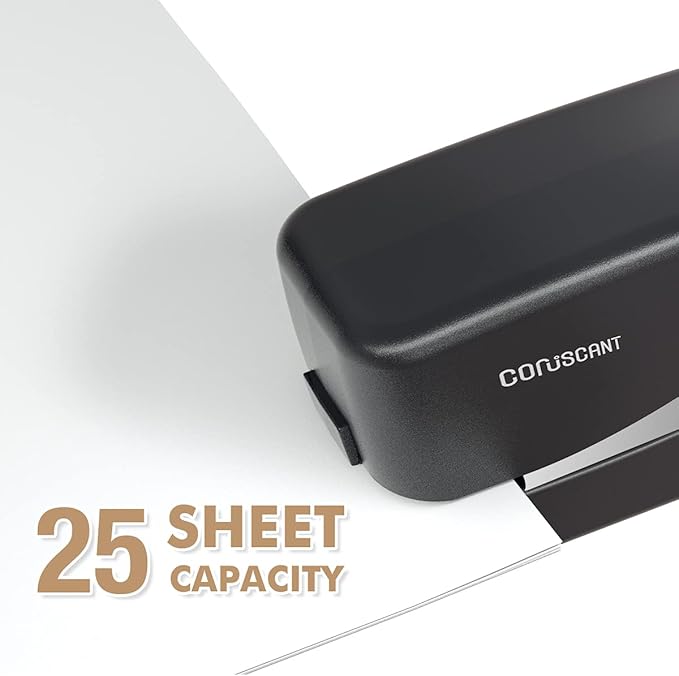 Coruscant Electric Stapler, Heavy Duty Desktop Stapler, Includes 2000 Staples and 1 Staple Remover, No-Jam Automatic AC or Battery Powered, 25 Sheet, Professional for Office Home School Use
