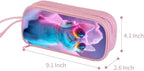 HiGaits Pencil Case for Boys,Multi-Slot Large Capacity Pencil Pouch with Soft Zipper, Durable Pen Box Pink Cat