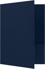 LUXPaper 9" x 12" Presentation Folders | Two Pocket | Nautical Blue Linen | 100lb. Cover | 10 Qty