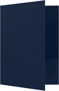 LUXPaper 9" x 12" Presentation Folders | Two Pocket | Nautical Blue Linen | 100lb. Cover | 100 Qty