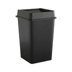 Krollen Industrial 35 Gallon Black Square Commercial Trash Can with Lid