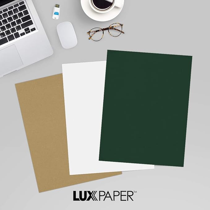 LUXPaper 8.5" x 11" Cardstock | Letter Size | Green Linen | 100lb. Cover (183lb. Text) | 250 Qty