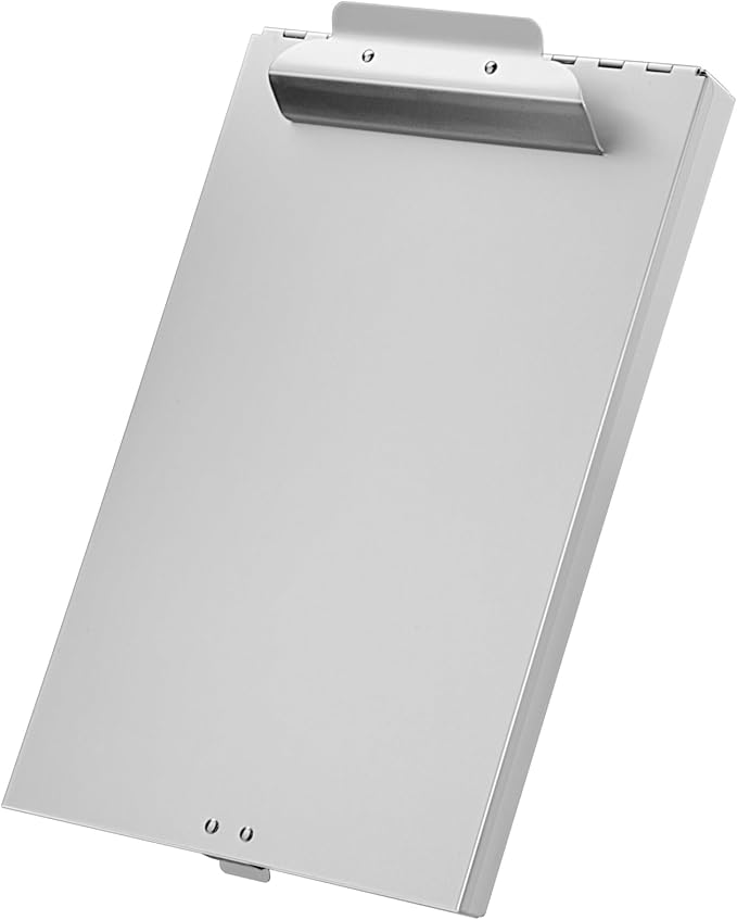 ZCZN Aluminum Clipboard with Storage, 2 Pack Recycled Metal Clipboard Box, Form Holder, Suitable for School, Office, Jobsite or Medical Staff, 9.25 x 13.78 Inches, Silver