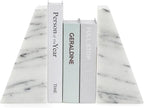 Fox Run Triangular 100% Natural Polished White Marble Bookends 4 x 3 x 6 inches