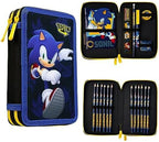SONIC THE HEDGEHOG Pencil Case for Kids Stationery Set Pens Colored Pencils Mini Notebook School Supplies Gamer Gifts for Boys