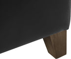 Homebeez Black Tufted Faux Leather Storage Ottoman Square Cube Foot Rest Stool with Flip Top