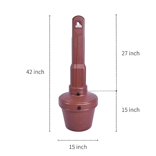 OranclUS Weatherproof Outdoor Standing Disposal Bin with Lid – Durable All-Weather Waste Receptacle for Yard, Porch, Deck, Terrace, Entrance (Coffee, 42in-2Pack)