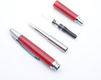 JINHAO 20 Press Fountain Pen, Retractable Capless Resin Pen with Ink Converter (F Nib 0.5mm, Wine Red)