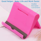 JUSDIQIR Cell Phone Stand for Desk Foldable Cell Phone Holder Desk Tablet Holder Mobile Phone Dock, Multi-Angle Universal Adjustable Tablet Dock Compatible with Most Cell Phones (Pink)