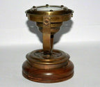 Nautical Brass Gimbal Compass Vintage Style Ship's Binnacle gimballed Compass, Brown