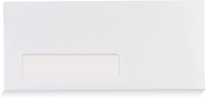 Aimoh #10 Single Left Window Envelopes -Gummed Closure -Size 4-1/8x9-1/2 Inches - 24LB - 1 Case - 5 Packs - 2500 Envelopes(35410-2500)