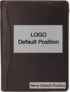 Geslun Personalized Genuine Leather Portfolio, Legal Size 8.5 x 14 Pad Holder, Custom Engraved Business Padfolio for Men Women, Zippered 14" Laptop Organizer, Professional Notepad Folio, Dark Brown