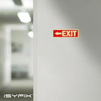 iSYFIX Exit Signs with Directional Left Arrow, Glow in the Dark, Photoluminescent Aluminum 12x4 Inch - 6 Pack, Laminated for UV & Weather Resistance, Ideal for Offices, Schools, Theaters & More