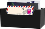Mail Holder for Table, Acrylic Letter Holder Box for Desk or Wall Mount, Mail Organizer Countertop, Black