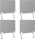 Desk Divider 4 Pcs Desk Privacy Panel 23.6''L x 15.8W'' Office Partitions Grey Acrylic Panel Pack of 4 Desk Divider Partition with Adjustable Universal Base