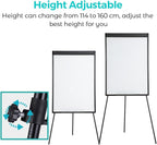 DexBoard 40" x 28" Magnetic Dry Erase Easel Board with Tripod Stand, Height Adjustable Office Presentation Writing Board Easel, Includes 25 Sheets Flip Chart Paper Pad, Magnets & Eraser, Black Frame