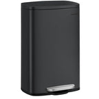 SONGMICS 13 Gallon (50 L) Trash Can, Stainless Steel Kitchen Garbage Can, Recycling or Waste Bin, Soft Close, Step-On Pedal, Removable Inner Bucket, Black ULTB050B01