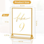 PPH-Sisy Acrylic Sign Holder 8.5x11 Clear Acrylic Frames Display Stand Double Sided Table Menu Holders for Wedding Table Numbers Restaurant Photos（8 pcs）