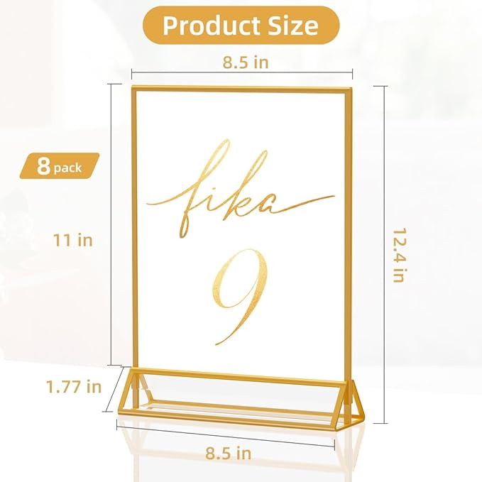 PPH-Sisy Acrylic Sign Holder 8.5x11 Clear Acrylic Frames Display Stand Double Sided Table Menu Holders for Wedding Table Numbers Restaurant Photos（8 pcs）