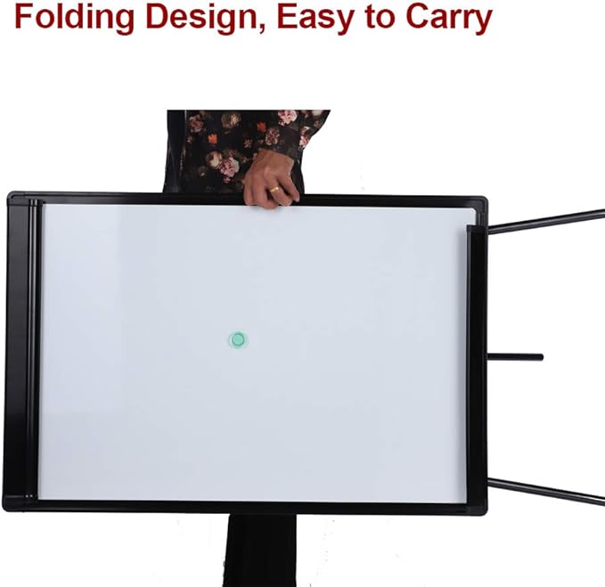 DexBoard Dry Erase Easel 36" x 24", Height Adjustable Magnetic White Board with Tripod Stand, Office Presentation Board with 25 Sheets Flipchart Paper Pad, Magnets & Eraser, Black