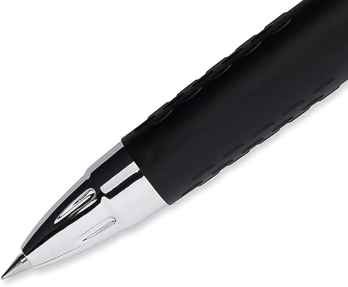 Advantage Gifts Signo 207 Roller Ball Retractable Gel Pens, Medium Point (0.7mm), Black And Blue Ink, 6 Count, Bundle with Plastic Reusable Pouch